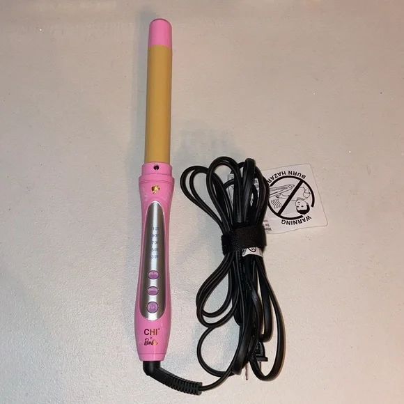 Chi x Barbie Curl Wand 1β 60th Anniversary Barbie Curling iron Dreamhouse NEW - Picture 8 of 16